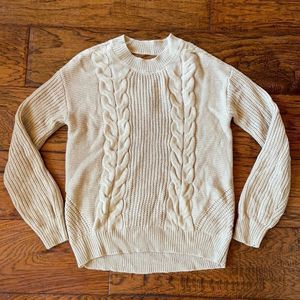 Neutral Knit Sweater w/Keyhole Back